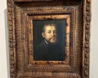 Oil on canvas (unknown artist) in beautiful frame, 8"wide x 9.5" tall