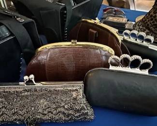 Beaded evening bags and small leather bags