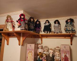 Porcelain doll collection. 