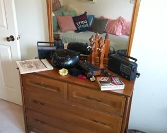 Nice little dresser with mirror, radios and cd player