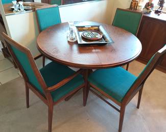 Mid century wood table and chairs, hand crafted