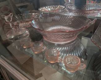 pink depression glassware