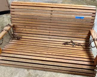 Wood outdoor hanging porch swing 
51.5 x 35x 36h $50