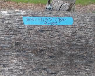 Outdoor Pine Wood Bench - custom made.  $250
36w x 59”d (w/ back support leg) x 41”h (20” seat to ground)