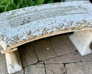 3 pc Cement Bench 30”w x 11d x 14 ground to seat $75