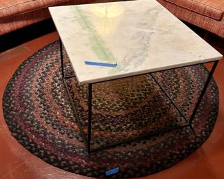 30”Sq x 22”h marble top coffee table $115
66” round rug $39