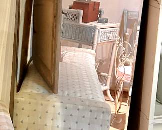 Beveled Vintage floor length mirror 39x 68”h $50
Footstool $20