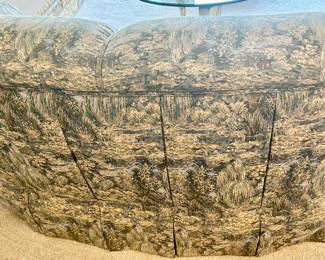 Kravet Water Garden, upholstered loveseat - 67”w x 36”d x 18” floor to seat $300