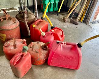 Metal & plastic gas cans $3-10ea