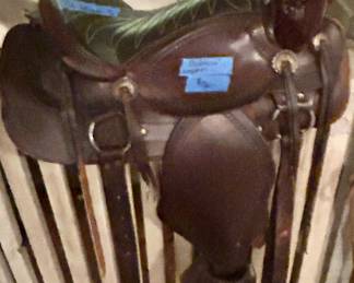Children’s Western leather horse saddle $150