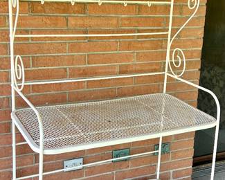 36”w x 20.5d x 76”h wrought iron bakers rack $145