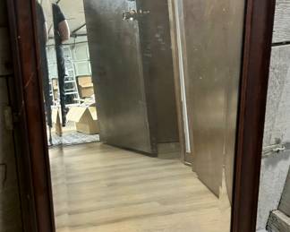 Large vintage beveled mirror $45