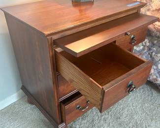 Walter E Smith side table with drawers & pullout work surface 26x18x27”h
Worn on front corners $135