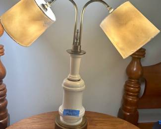 23”h x 23w double shade vintage lamp $45