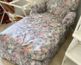32” x 54” x 17”floor to seat Floral chaise $95