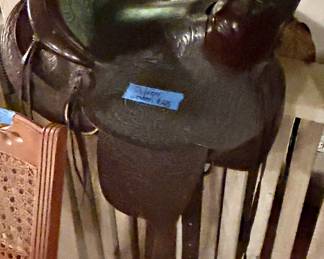Children’s western leather horse saddle $225