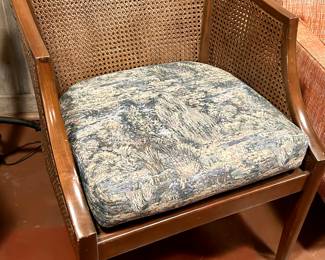 Caneback Chair with Kravet Water Garden upholstered seat - $115