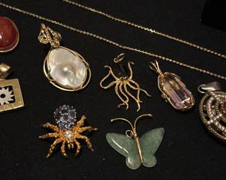 Jade butterfly, Spider, Octopus, and other beautiful pendants