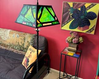 Stained glass lamp, art, table