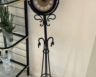 Wrought iron floor clock