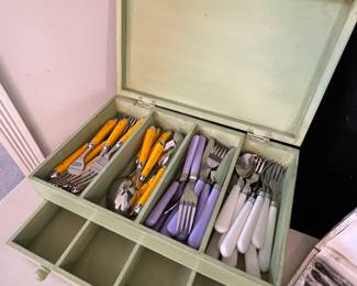 Silverware sets and cute storage box