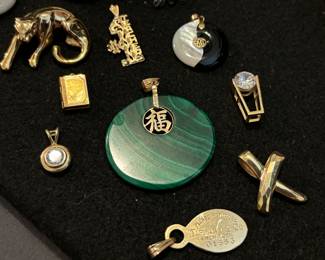 Jade pendants, 14k pendants