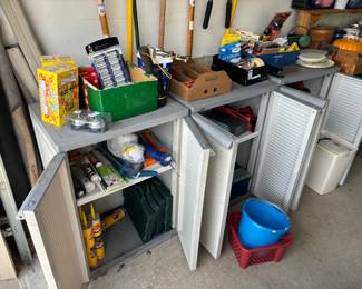 Rubbermaid cabinets, tools, painting / caulking supplies