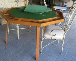 Angela game table with felt and cup holders