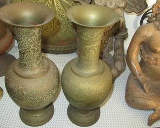 Angela pair of brass vases and more