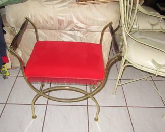 Angela metal bench red