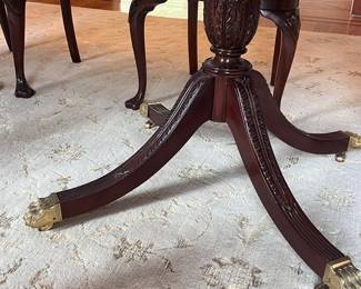 Detail of one pedestal from dining table