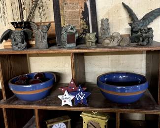 Gargoyle Collection!  Beautiful stoneware bowls AND the shelf is available, too!