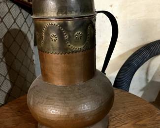 Beautiful brass and copper Antique Middle Eastern pitcher