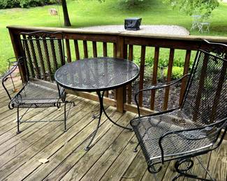 Black wrought iron Bistro Set...Awesome find...just in time for summer!