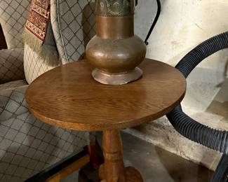 Solid oak TILT TOP Side table...there are TWO! So versatile !  Excellent condition!