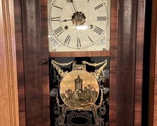 Solid Walnut Burl Antique clock...beautiful...