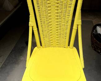 FABULOUS Woven Rattan Bistro Chair!  Great in a screened porch, bedroom, kitchen or den...This piece has such great character!  In excellent condition