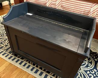 Lovely Antique dark blue blanket chest!