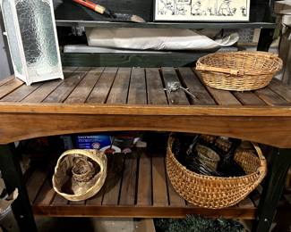 Teak Potting Table..FABULOUS!  plus we have lots of different baskets...Longaberger, egg, antique, you name it!
