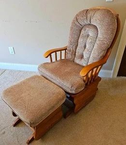 
Cozy Bench Back Glider Rocking Chair and Ottoman