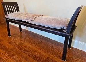 Modern Contemporary Slotted Black Entry Bench