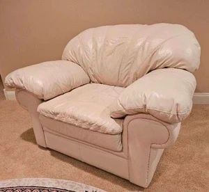 Huntington Furniture Oversized White Leather Armchair