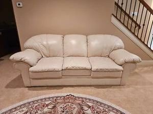 Huntington Furniture Oversized White Leather Sofa