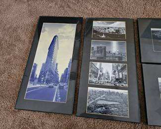 Black & white panoramic photographs of New York City skyline