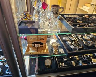 Men's wristwatches, Ladies Benrus 14k watch, costume jewelry