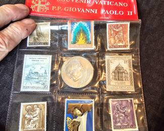 Vatican coins and stamps