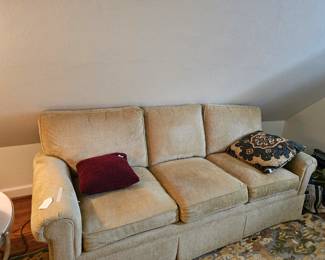 White slate table, lamp, sofa