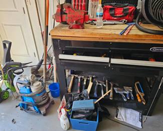 Garage - Tools, Gun safe, tool chest, garden tools, hand tools, sockets, washer and dryer