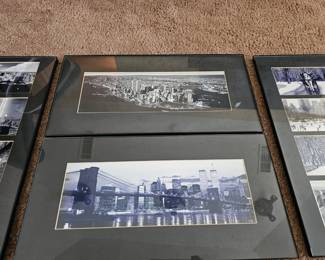 Black & white panoramic photographs of New York City skyline