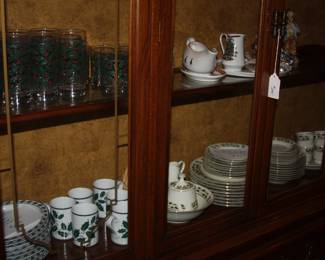 Holiday China and glassware